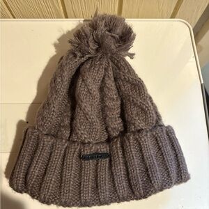 New balance kids Cozy Brown Knit Pom-Pom Beanie